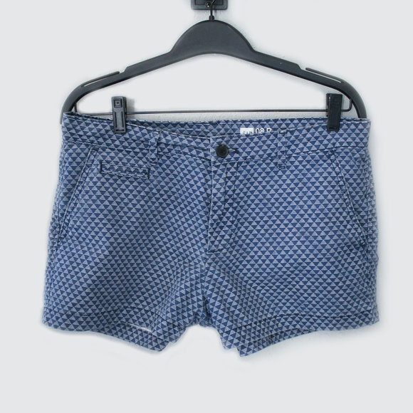 GAP MidRise City Shorts Navy Blue Triangle Print - Picture 1 of 10